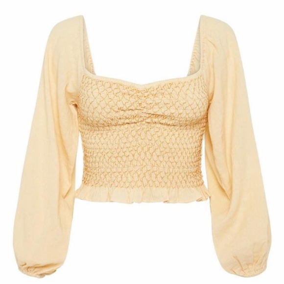 Spell Tops - SPELL & THE GYPSY COLLECTIVE JESSE JANE CROPPED BLOUSE IN HONEY SIZE SMALL